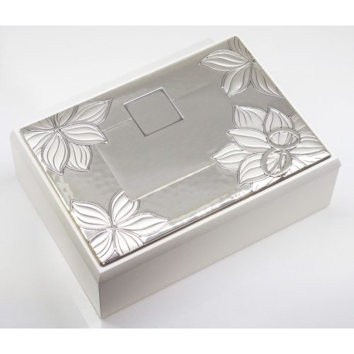 Ezüstözött ékszerdoboz: 5 x 11.5 x 16 cm
