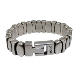 Josh - Ezüstözött acél férfi karkötő