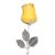 Ezüst Rózsa - sárga , kézzel festett 47 cm