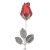Ezüst rózsa - piros 47 cm