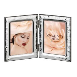 VALENTI - Ezüstözött dupla képkeret 9 x 13 cm