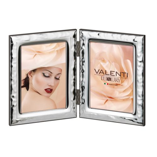 VALENTI - Ezüstözött dupla képkeret 9 x 13 cm